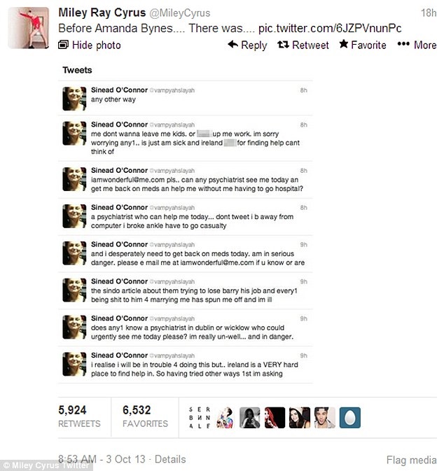 Miley Cyrus en Twitter