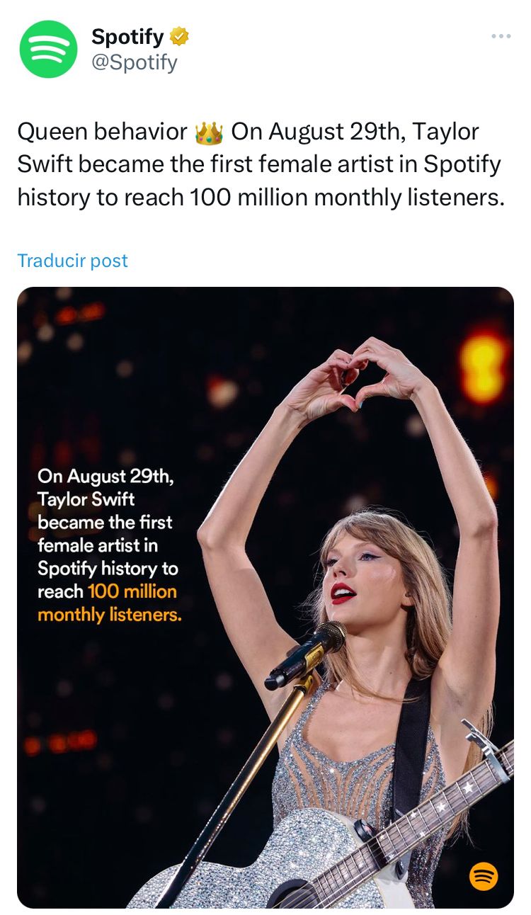 Taylor Swift anuncio de Spotify