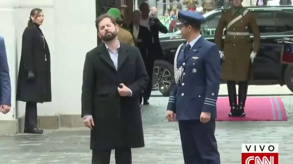 Momento viral presidente Boric