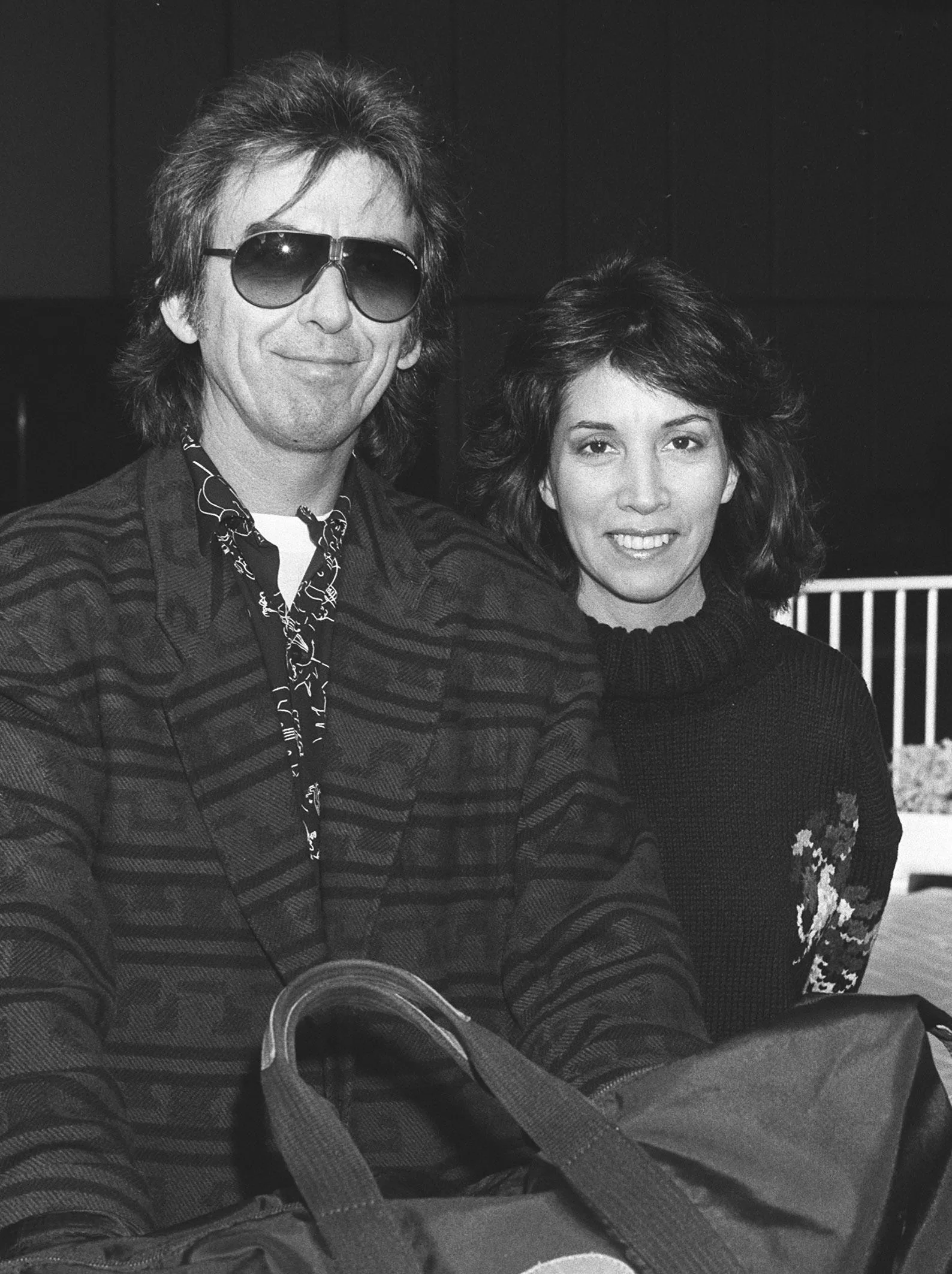 Olivia y George Harrison en 1999. Foto: Getty Images,