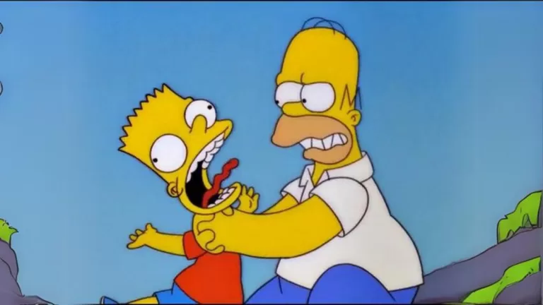 Los Simpson Homero estrangulando a bart