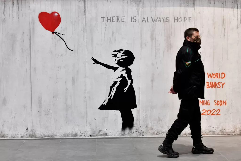 Obra de Banksy. Foto Getty Images 