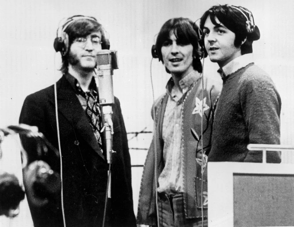 The Beatles en el estudio en 1968. Foto: Getty Images.