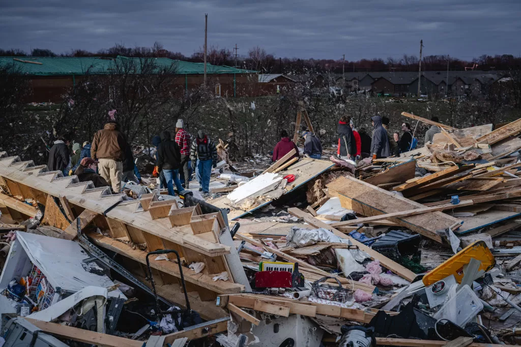 Efecto de los tornados en Tennessee. Foto: Getty Images.