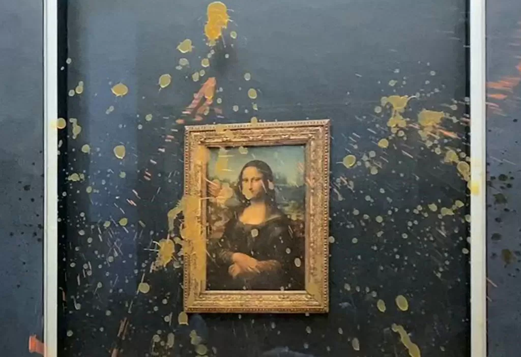 Mona Lisa después del ataque, Foto: Getty Images,