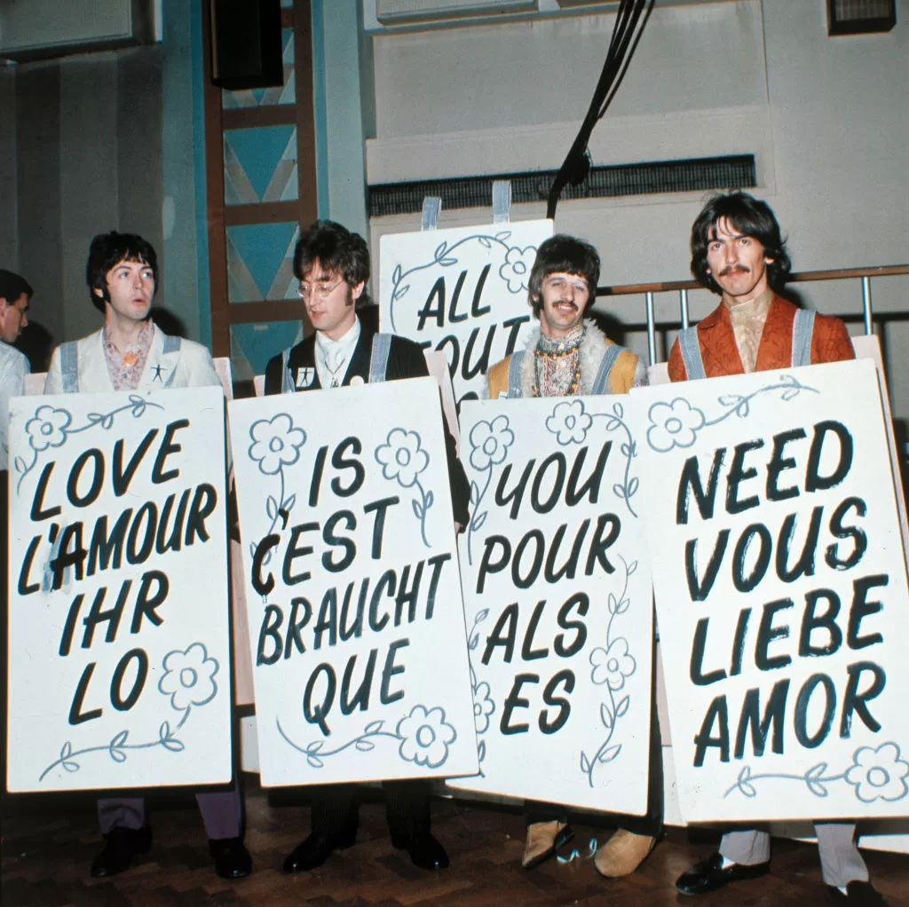 The Beatles en Our World. Foto: Getty Images.