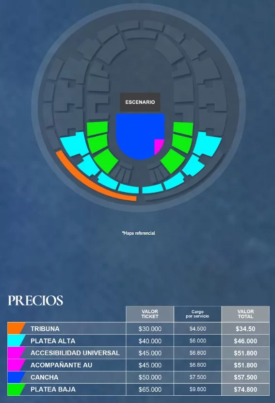 Ubicaciones y precios Concierto Aurora Chile 2024