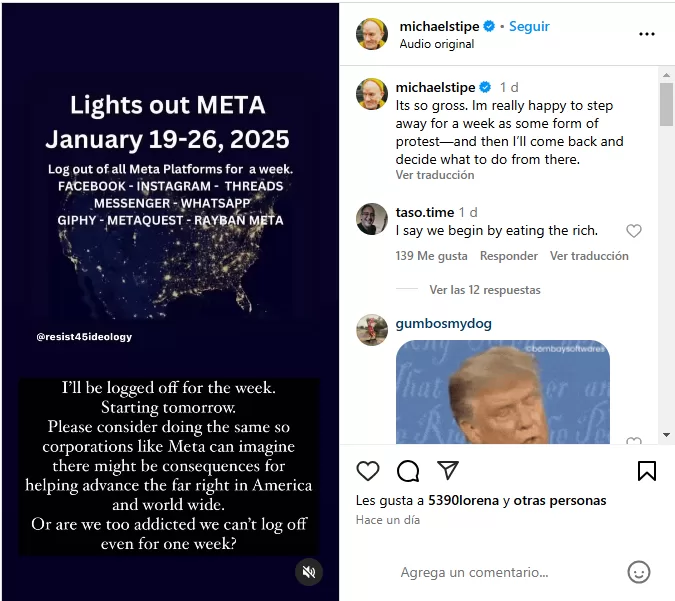 Llamado Michael Stipe Instagram