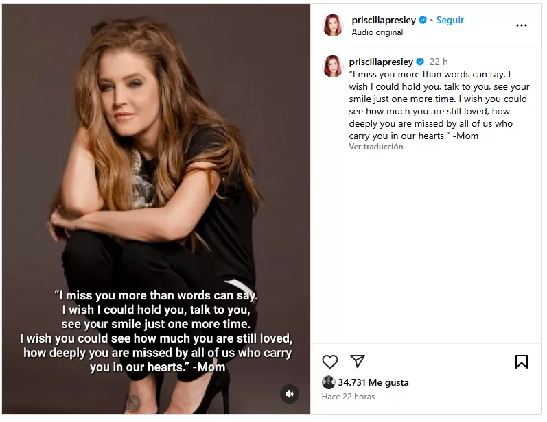 Priscilla Presley aniversario muerte Lisa Marie Presley