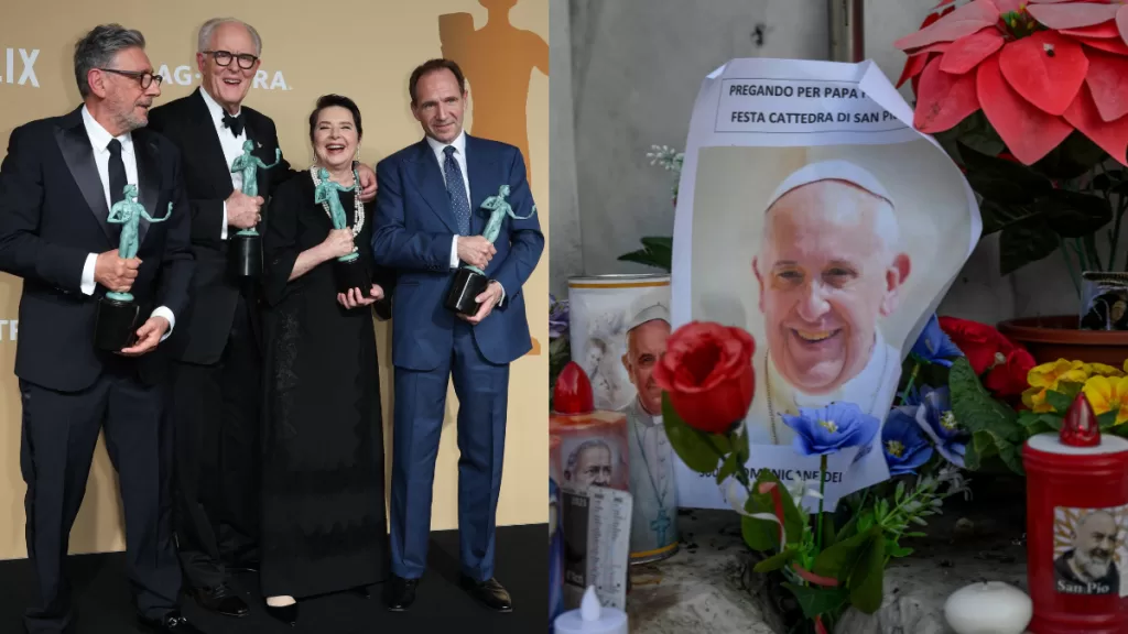 Conclave elenco en SAG Awards y Papa Francisco