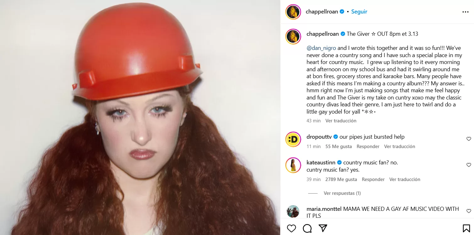Chappell Roan en Instagram. 