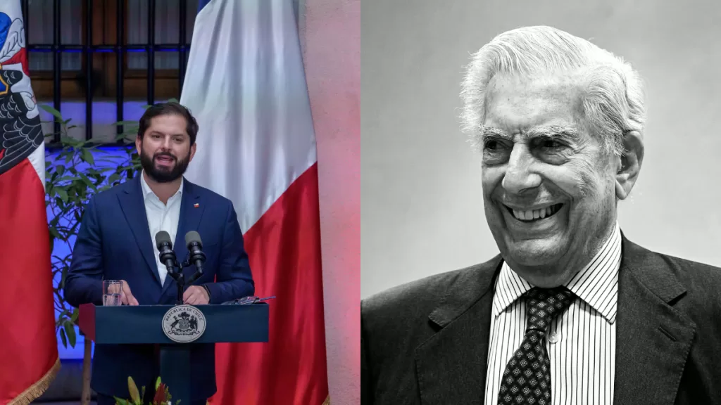 Gabriel Boric y Mario Vargas Llosa