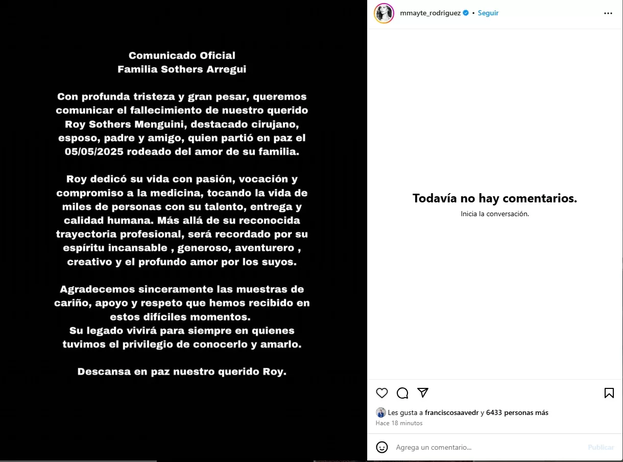 Instagram post Mayte Rodriguez