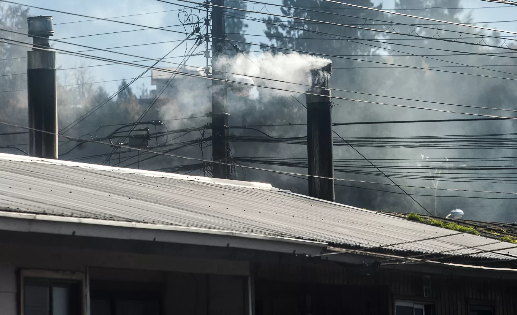 Chimenea a leña. Foto: Agencia Uno,