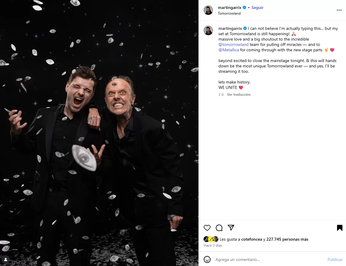 MArtin Garrix Metallica Tomorrowland