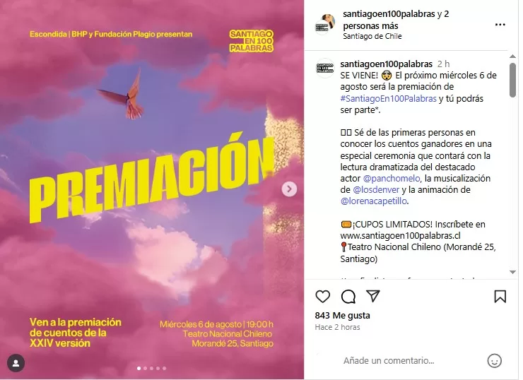 Santiago en 100 Palabras