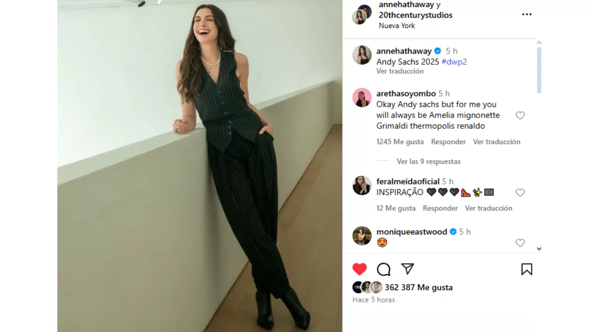 Post de Instagram de la actriz. 