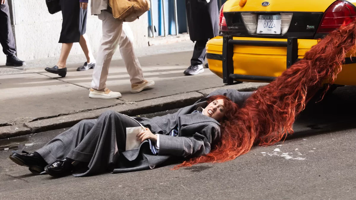 Chappell Roan grabando en Nueva York. 