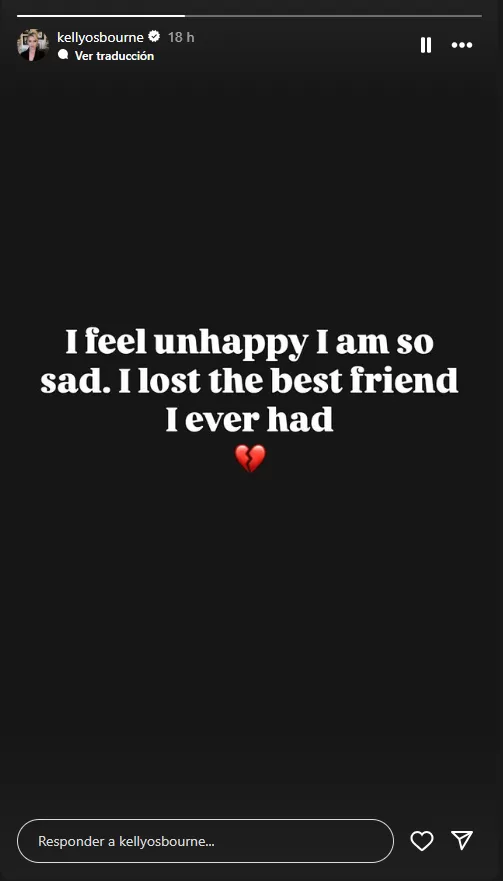 Historia de Kelly Osbourne en Instagram. 