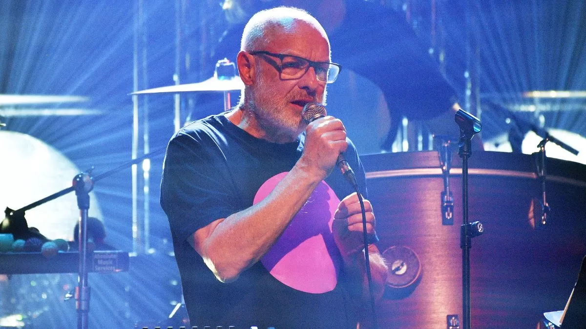 Brian Eno, organizador de "Juntos por Palestina", en 2023. 