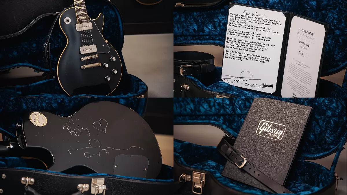 La "Gibson Custom Noel Gallagher Les Paul Standard", que subió Gibson a su cuenta de Instagram. 