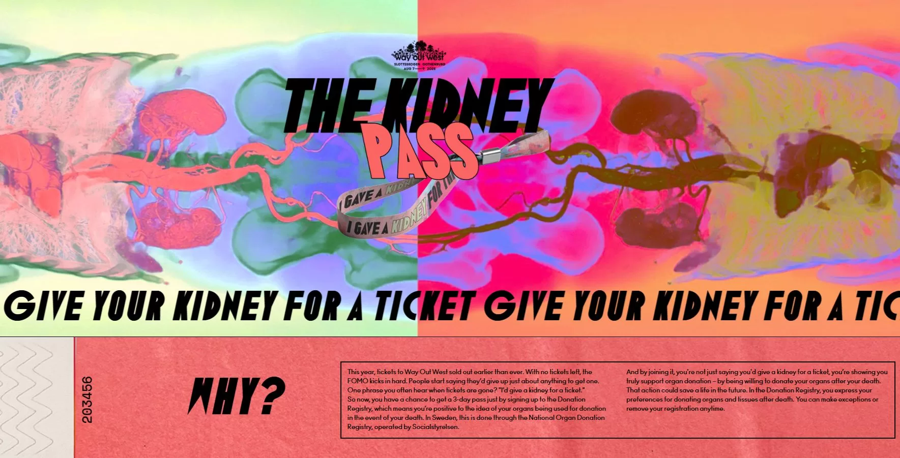 Sección en el sitio oficial de "Way Out West" que explica el "Kidney Pass".