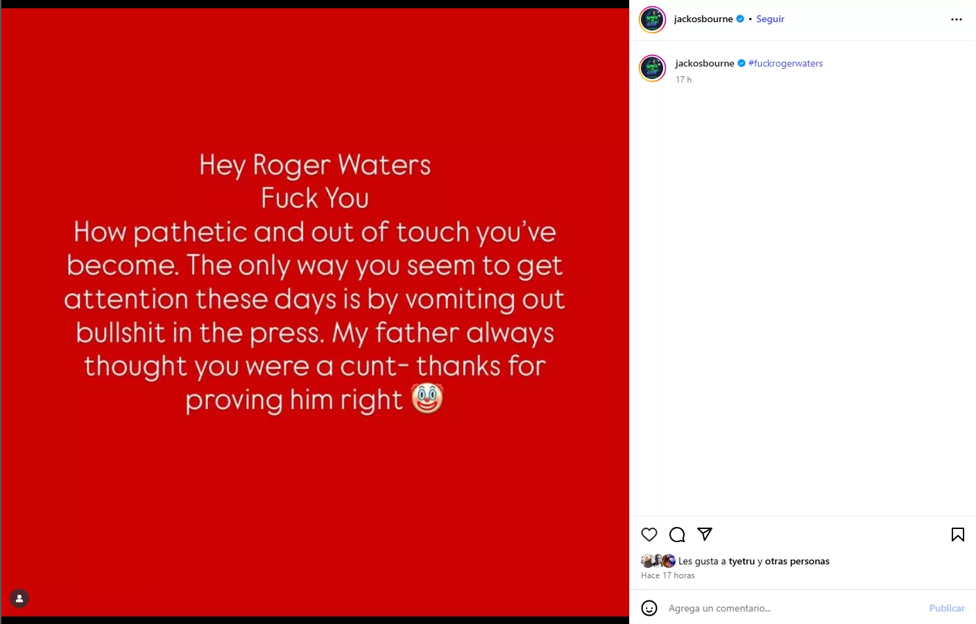 Jack Osbourne en Instagram