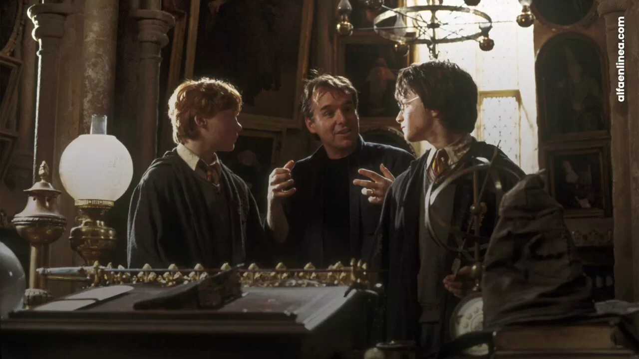 Rupert Grint, Chris Columbus y Daniel Radcliffe. Foto: 