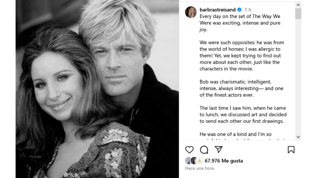 Post de Instagram de Barbra Streisand.