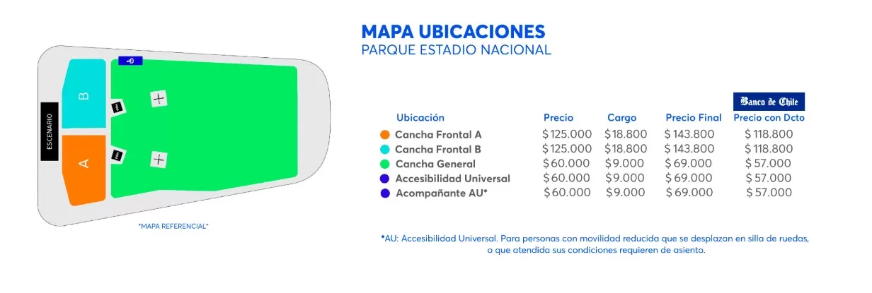 Entradas Korn chile 2026