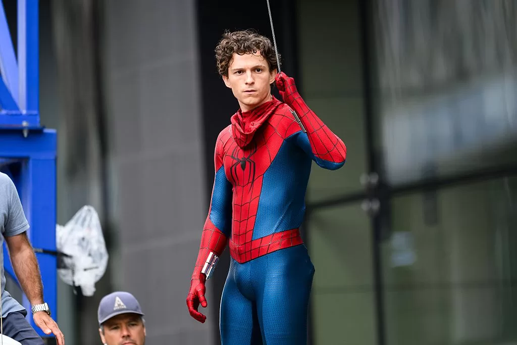 Tom Holland grabando en 2025. Foto: Getty Images,