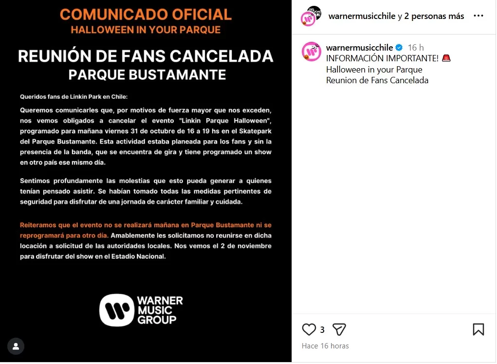 Warner Music Chile Linkin Park