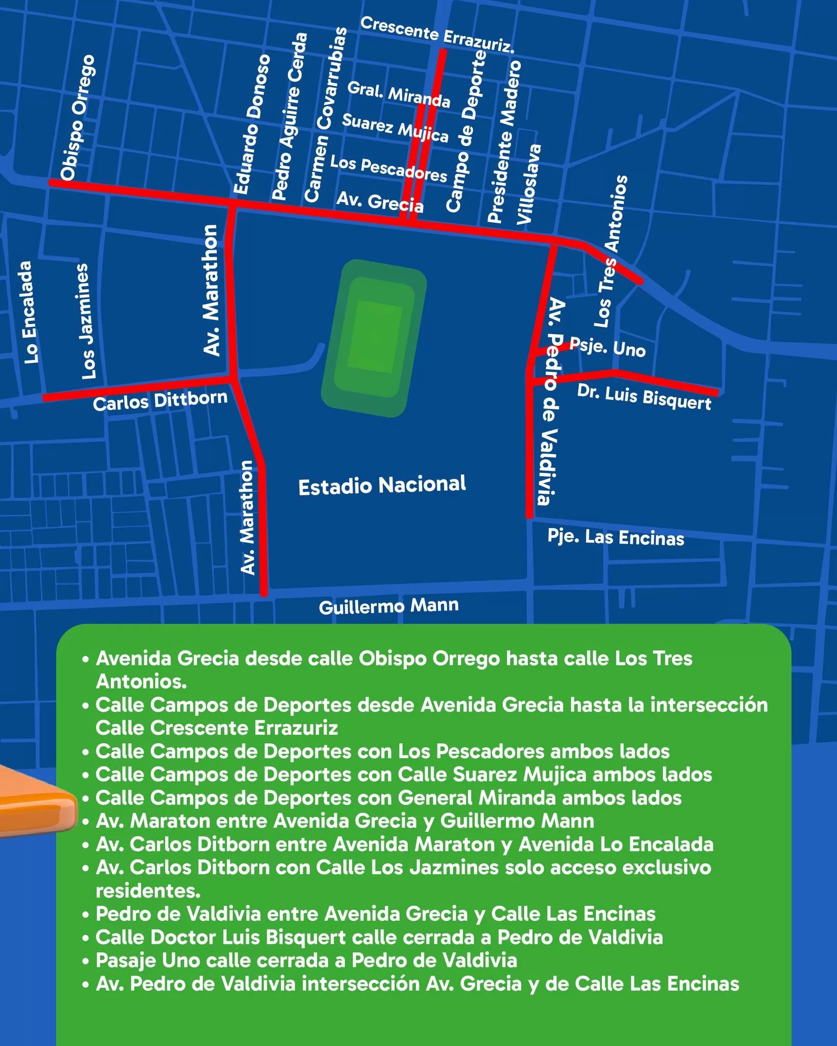 Mapa cortes de calle oasis live 25