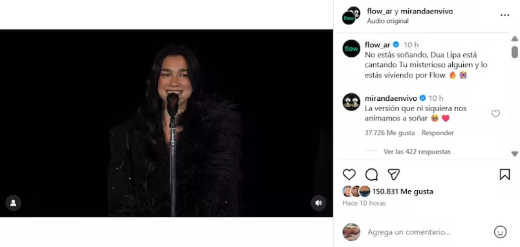 Miranda reacciona a Dua Lipa