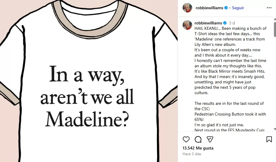 Publicación Robbie Williams