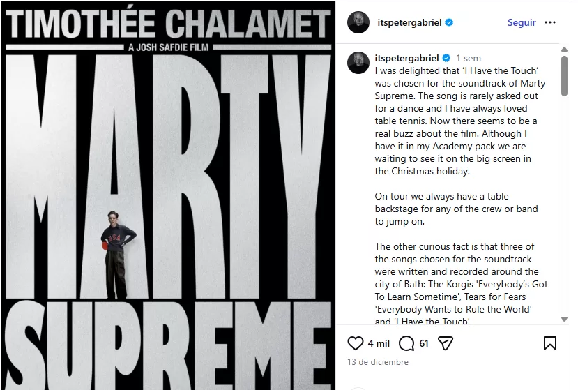 Peter Gabriel Instagram