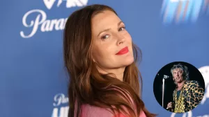 Drew Barrymore y Rod Stewart