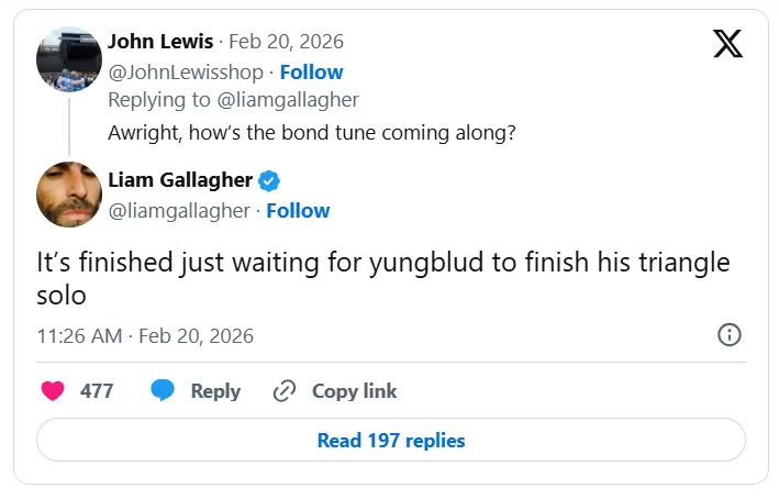 Respuesta de Liam Gallagher, X.