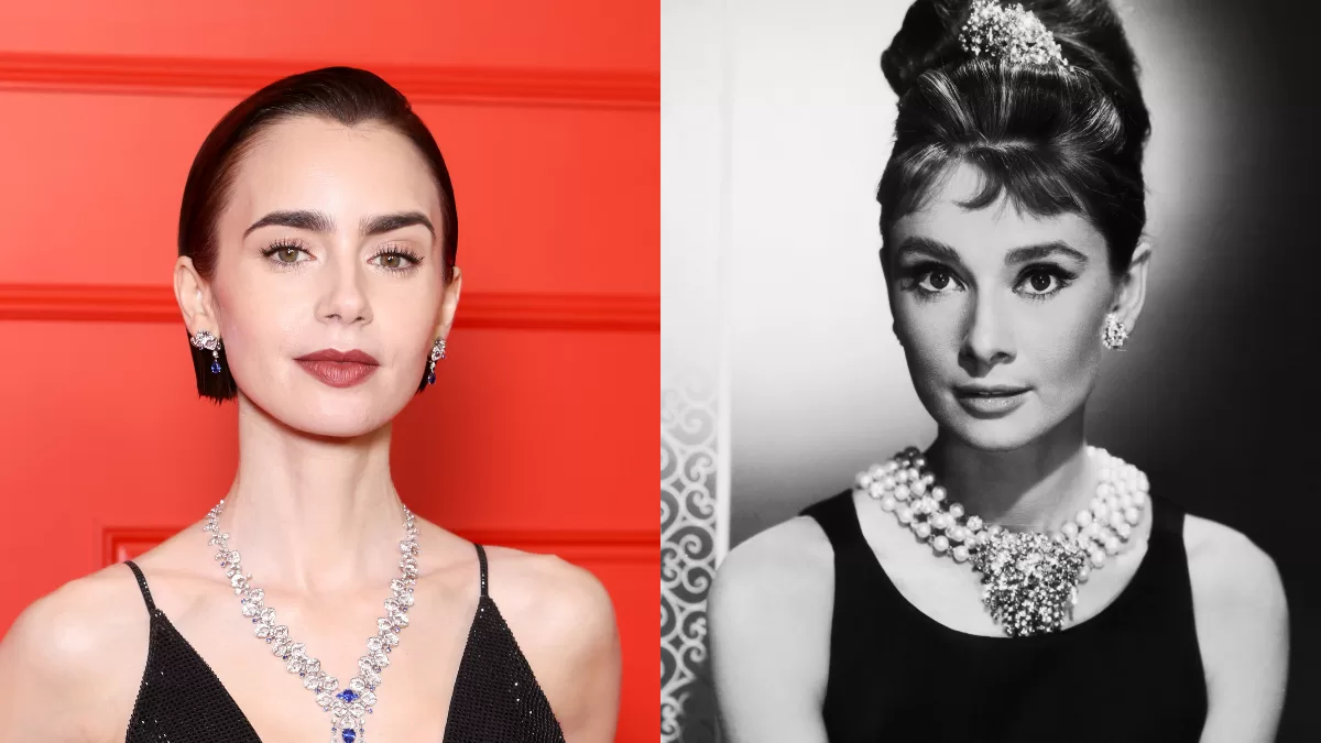 Lily Collins y Audrey Hepburn, Getty