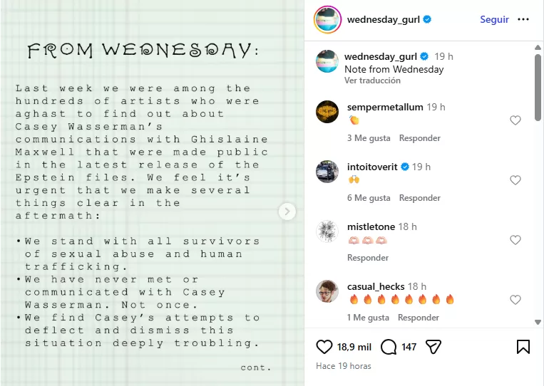 Wednesday Instagram