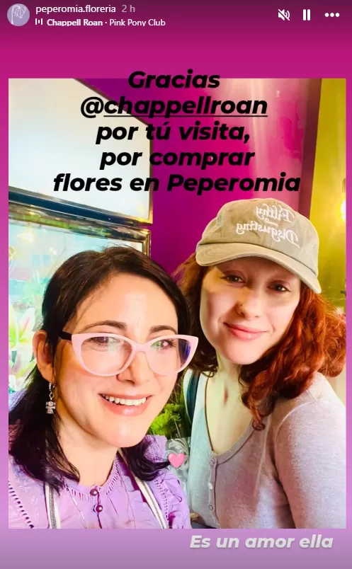 Chappell Roan en Peperomia, vía Instagram