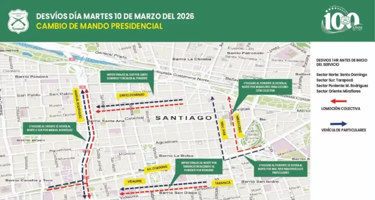 Desvíos por cambio de mando