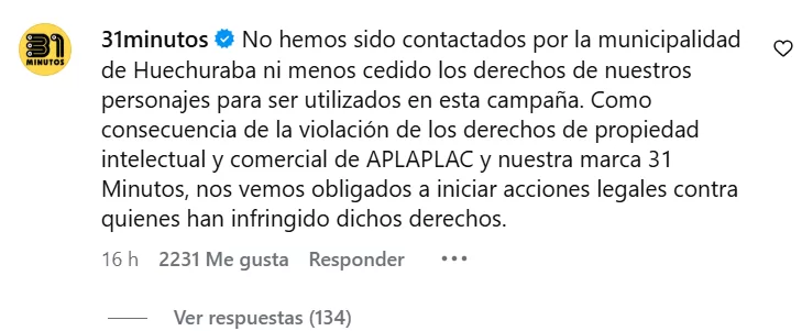 31 minutos respuesta