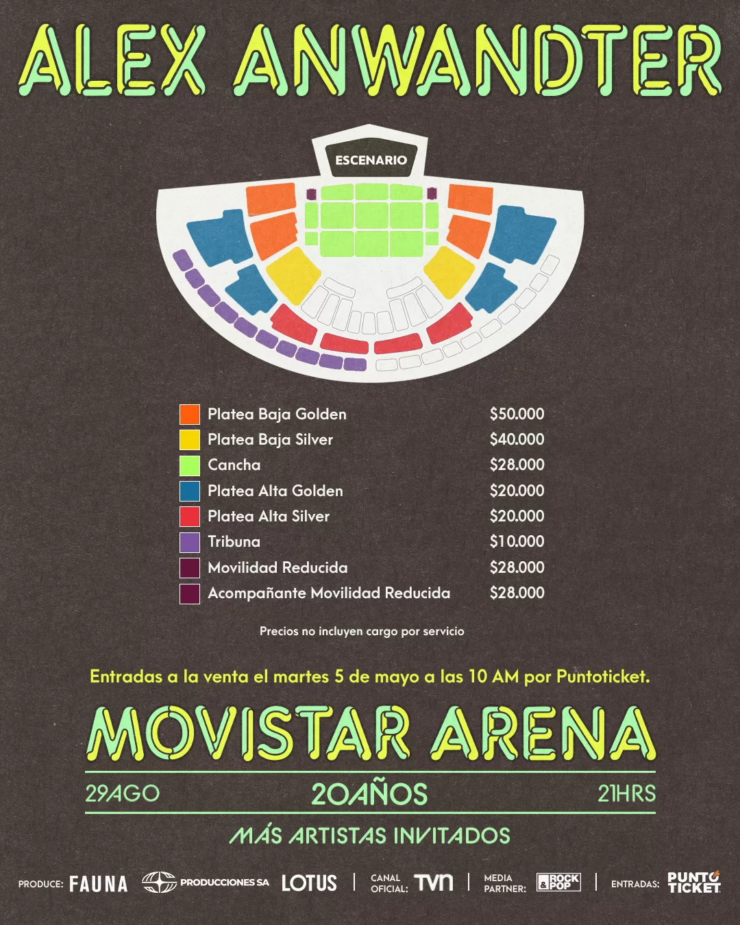 Precios Alex Anwandter 