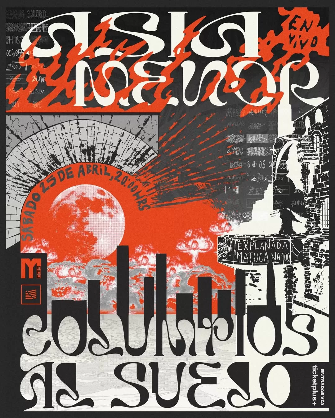 Afiche oficial del concierto de Asia Menor y Columpios al Suelo