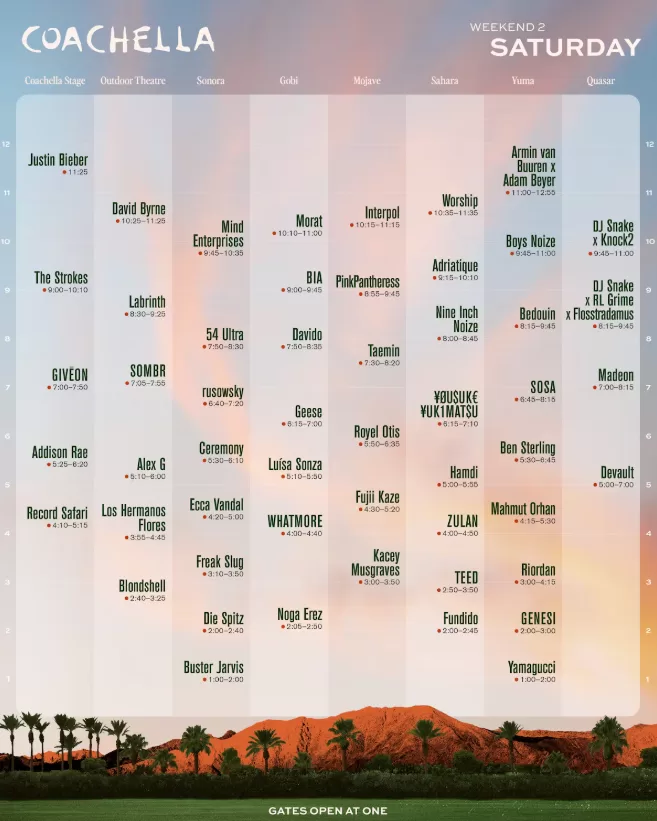 Coachella sábado 18