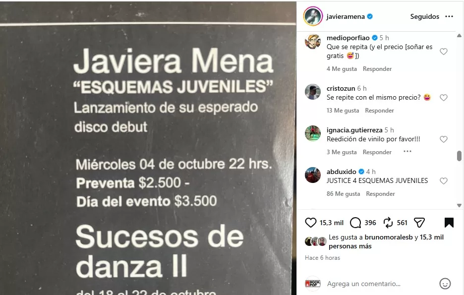 Javiera Mena Esquemas Juveniles