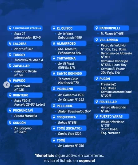 Instagram de copec descuentos en balnearios