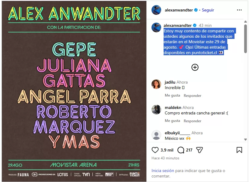 Alex Anwandter invitados