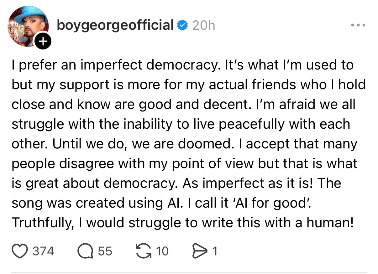 Boy George post